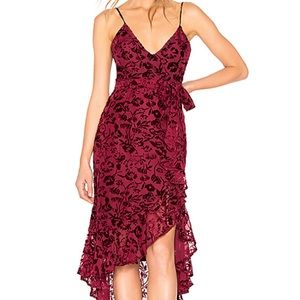 Bridget midi dress in maroon